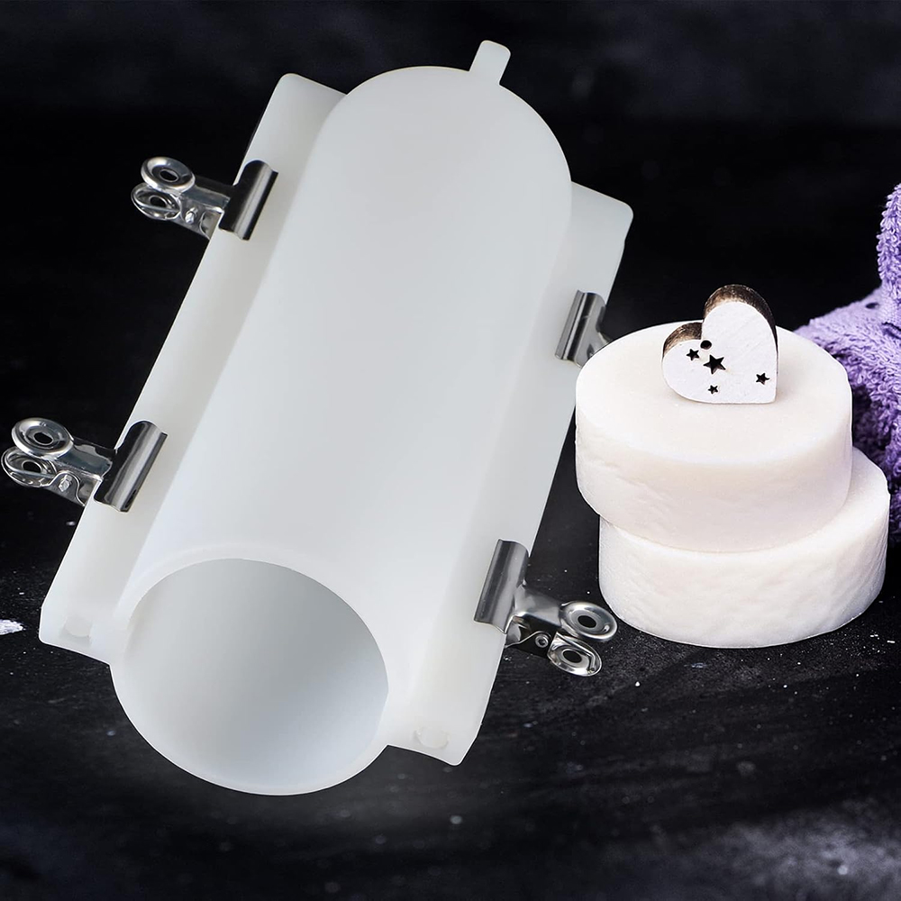 Soap Making Instructions - Große Zylinder-Seifenform mit Clips, 1000ml Silikon-Säulenform,