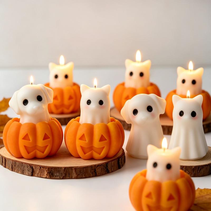 Soap Making Ins - Neue DIY-Halloween-Mehrzweck-Silikonform in niedlicher Welpen-, Katzen-