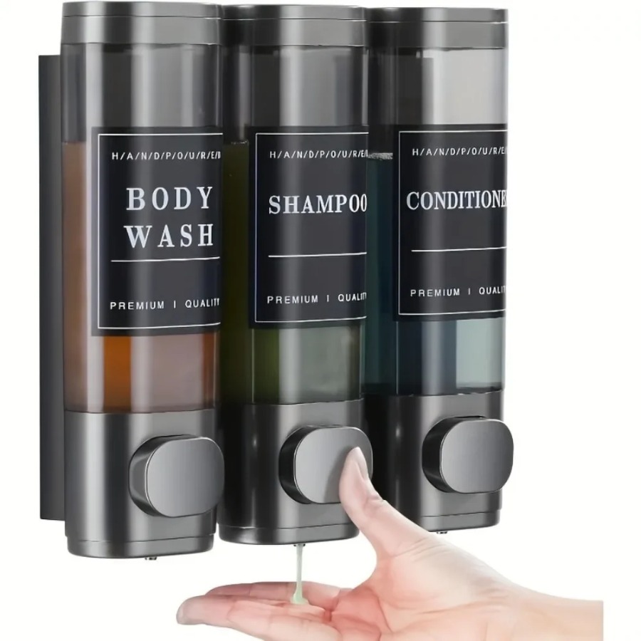 Soap Making Diy Kit - Wandmontierter Dreifach-Shampoo-, Conditioner- und Seifenspender Set